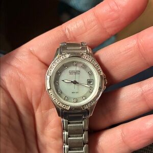 Citizen Eco-Drive Silver and White Watch